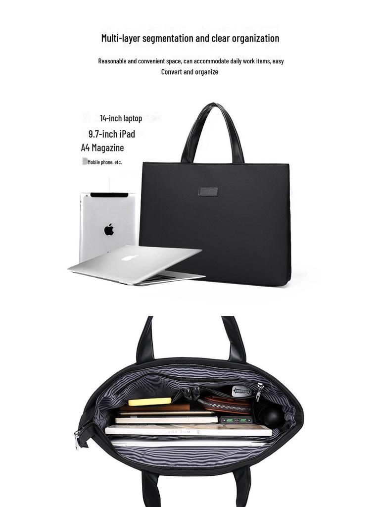 Portable A4 Oxford Cloth Briefcase for Business – Unisex Conference Bag