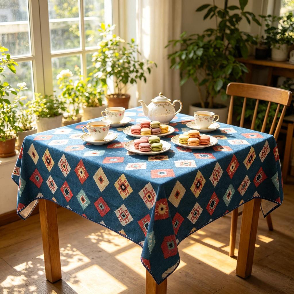Tavola da Pranzo Casa Cucina Festa Decorazione Tocco Morbido Lavabile Pratica Rettangolare Cotone Lino Tovaglia