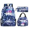 Animation Cartoon Printing Trend Student School Bag Lunch Bag Stationery Pencil Bag Combination Three-Piece Set