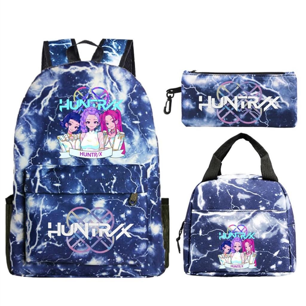 Animation Cartoon Printing Trend Student School Bag Lunch Bag Stationery Pencil Bag Combination Three-Piece Set
