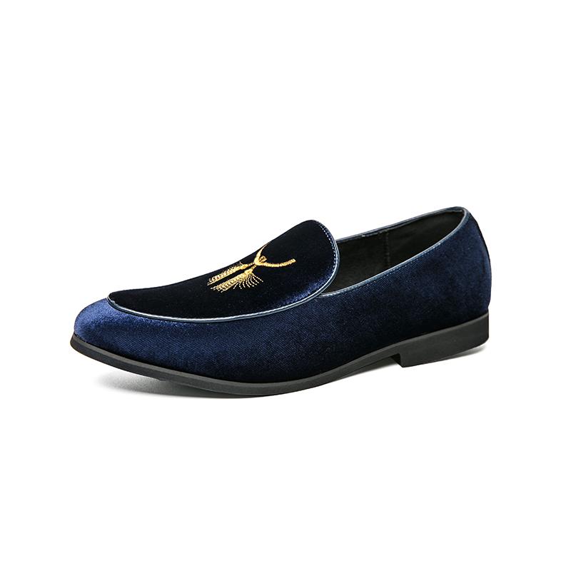 Fashion New Blue Flock Loafers for Men Casual Shoes Breathable Slip-On Men Shoes  Zapatos Casuales Para Hombres Men Shoes