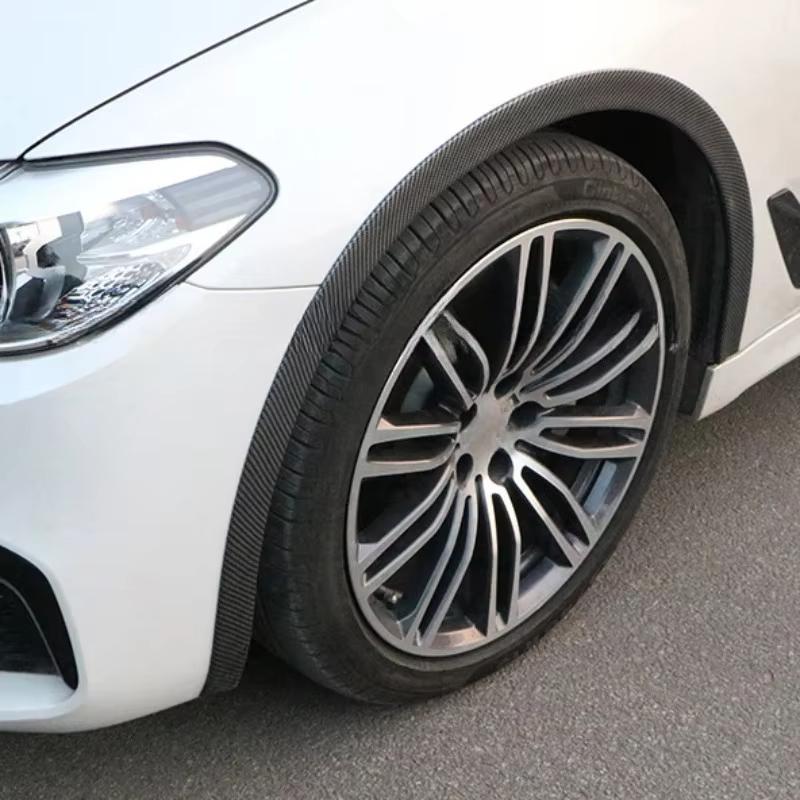 New1Pcs Car Wheel Fenders Horn Arches Carbon Fiber Patterned Car Wheels Tire Arches Decorative Lips Extended Molded Protection