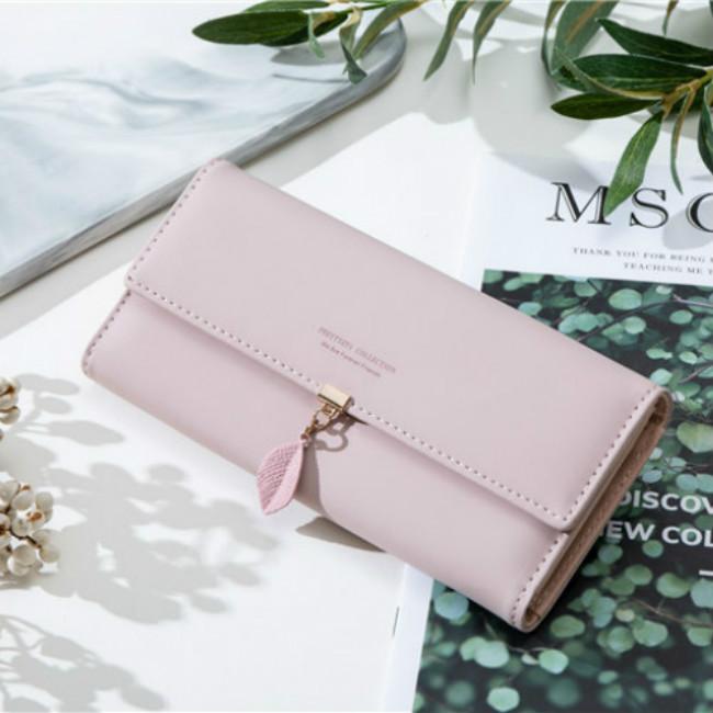 Neue Blätter Frauen Pu Leder Brieftaschen Weibliche Lange Geldbörsen Geld Taschen Handy Tasche Damen Hohe Qualität Brieftasche Karte Halter Kupplung weibliche geldbörse