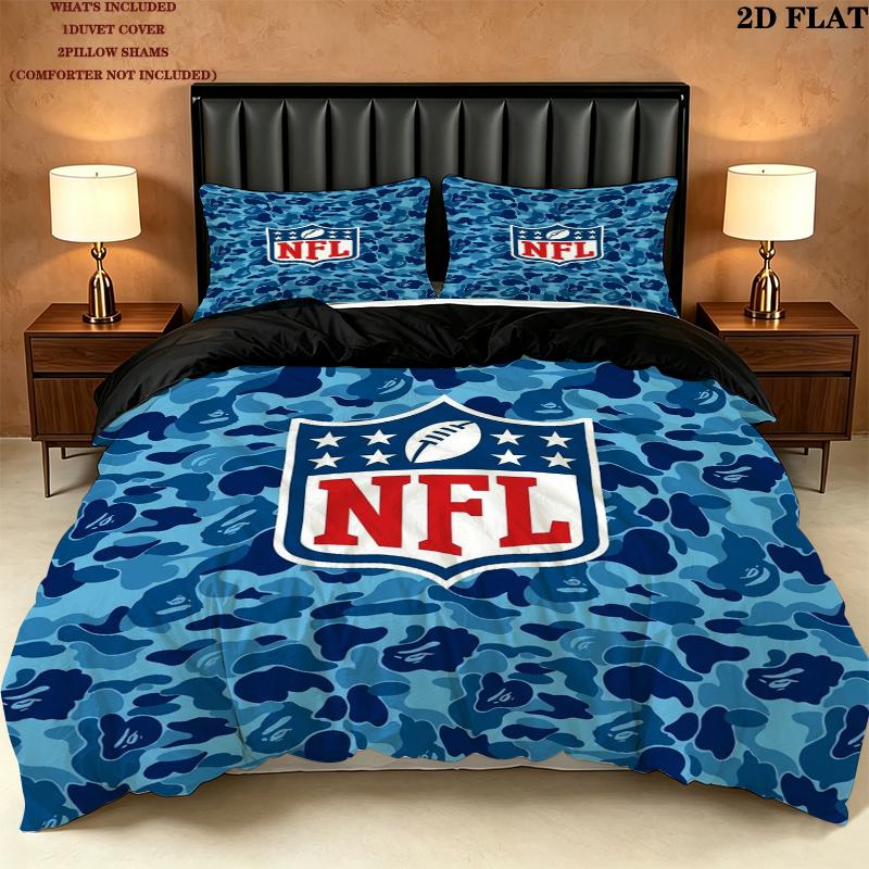 National Football League Muster Bettwäsche Steppdecken-Set Bettdeckenbezug Kissenbezug Heimdekoration Geburtstagsgeschenk (1 * Bettbezug + 2 * Kissenbezug ohne Füllung)