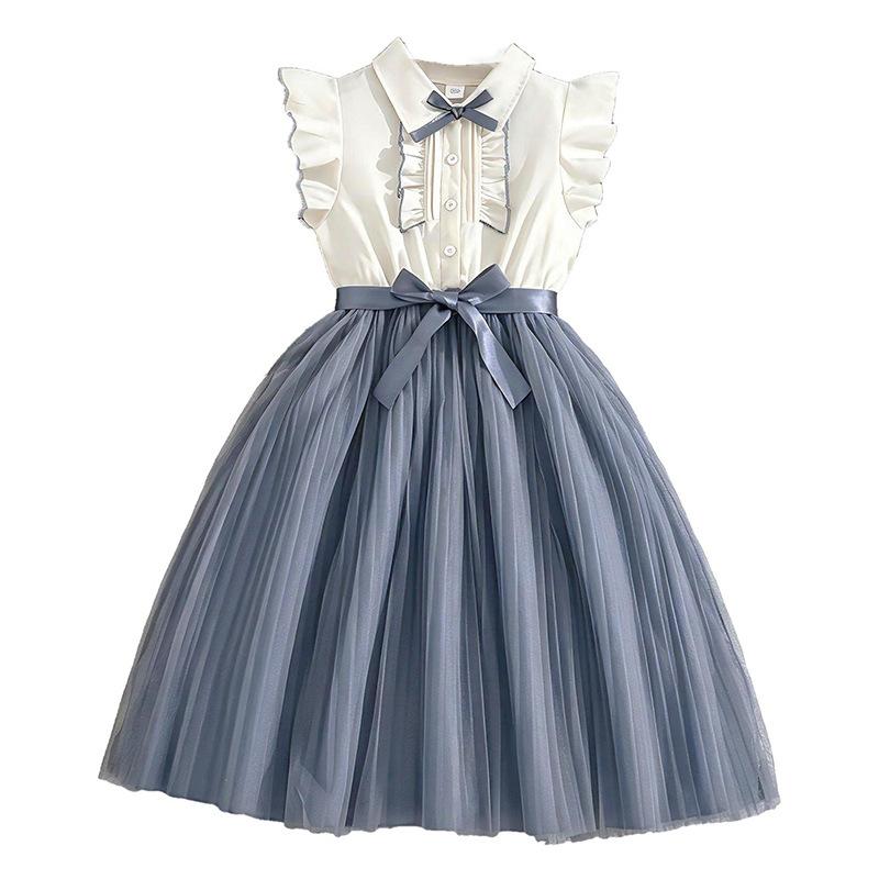 Vestito da Bambina in Rete di Seta alla Moda - Elegante Vestito da Principessa Estivo per Bambini