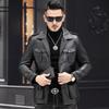 Men's Genuine Cowhide Leather Jacket, Autumn/Winter Business Casual, Optional Fleece Lining