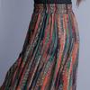 Women's Plus Size Cotton Silk Printed Wide Leg Pants, Elastic Waist Casual Summer Trousers (XL-5XL)