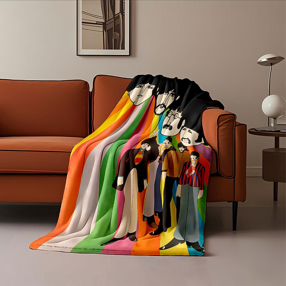 Retro Psychedelic Band Art Blanket for all seasons blanket lunch break throw gift
