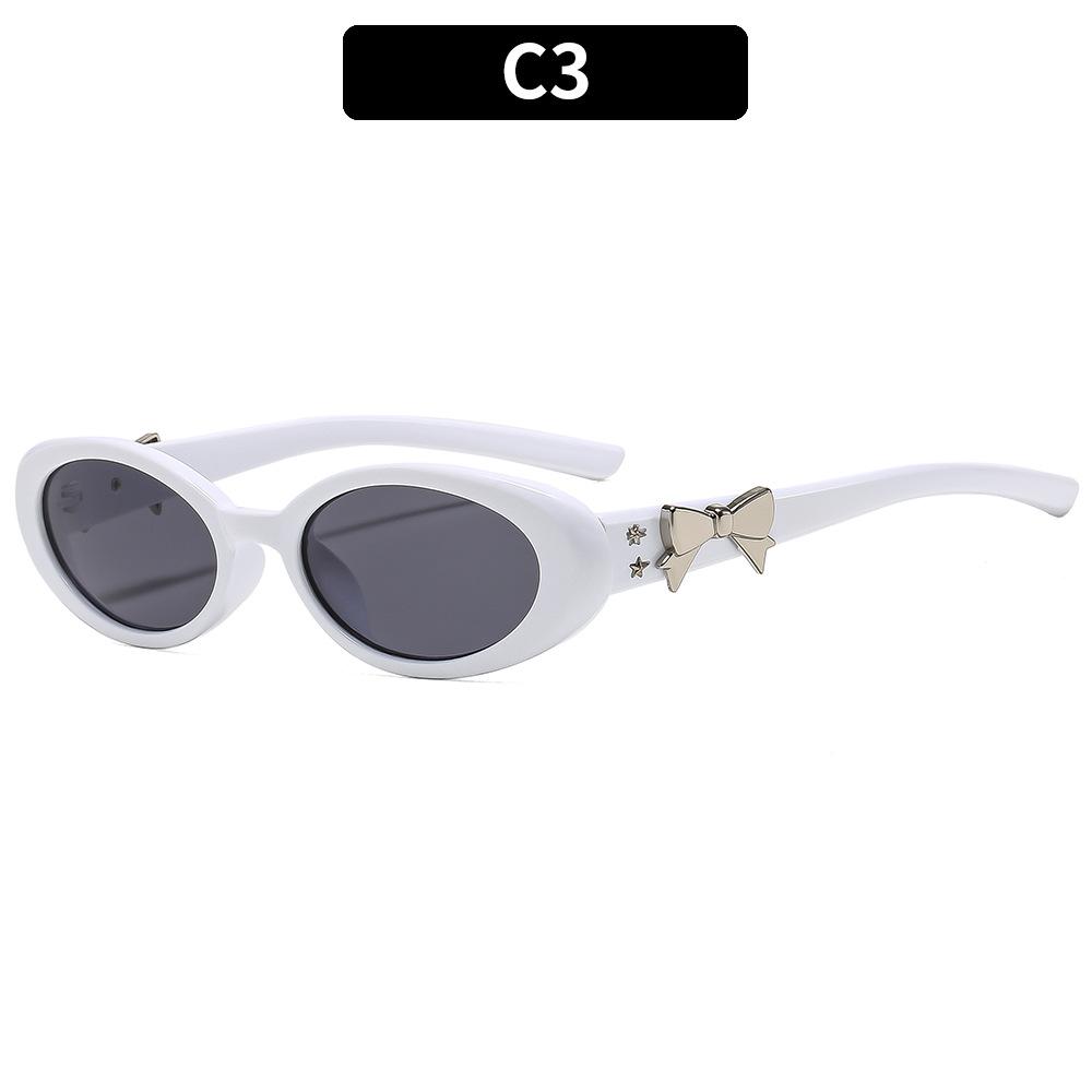 Ladies Sunglasses, Vintage Oval Sunglasses, Bow Decorative Sunglasses