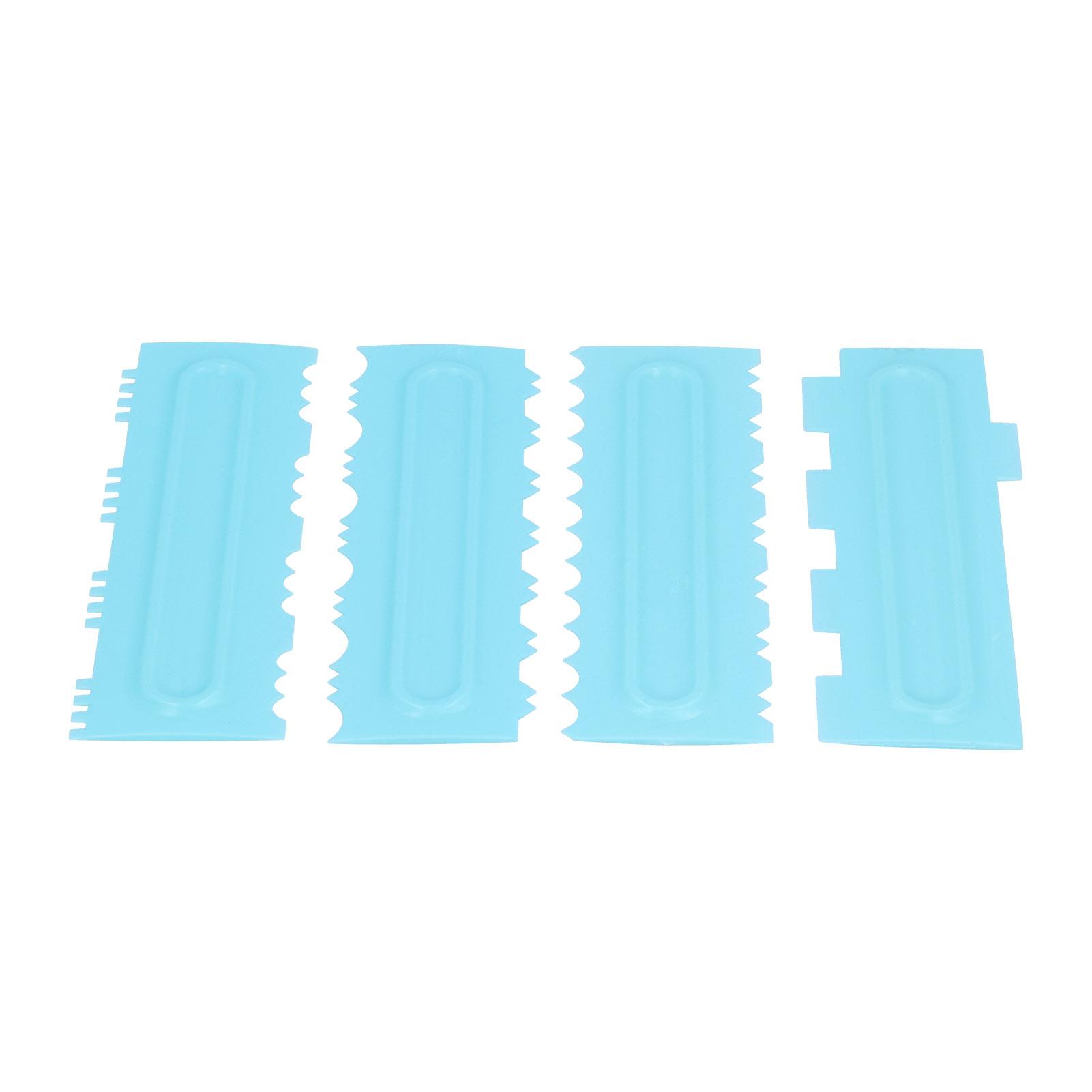 

4 шт. Скребок для торта, Разглаживатель глазури, Пластиковый гребень для глазури для украшения торта, Инструменты для выпечки