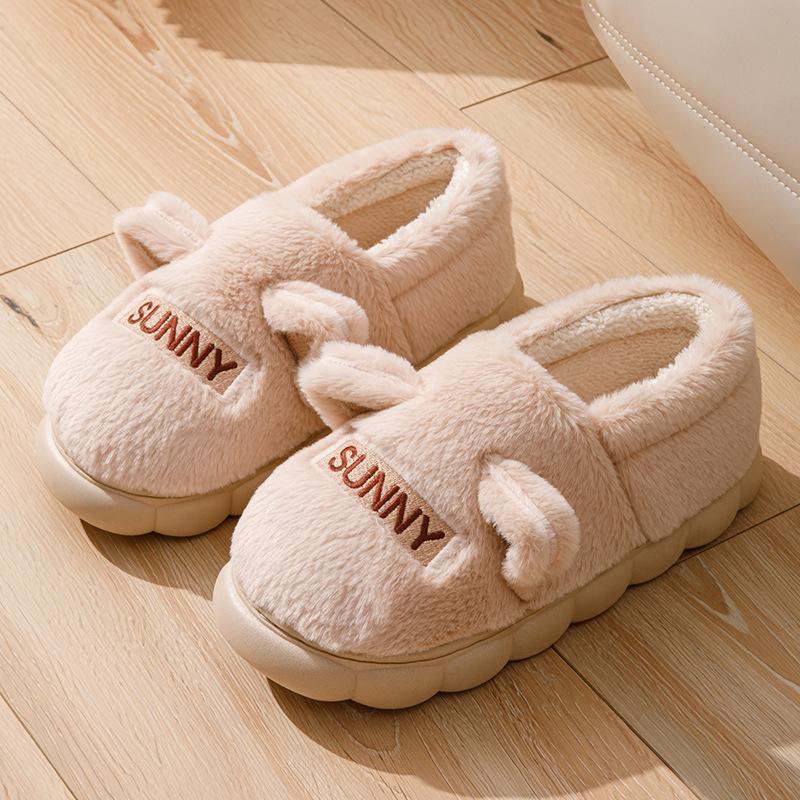 Borsa Cartone Animato Testa di Orso con Pantofole di Cotone da Donna In Autunno e Inverno, Da Interno con Scarpe Calde di Peluche per Indossare All'Aperto, Stivali da Neve di Peluche da Coppia