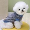 Cute Striped Dog Hoodies Warm Pet Sweater Soft Dog Clothes Cartoon Print Puppy Pullovers Plush Cat Vest Pet Top Bichon Outfits