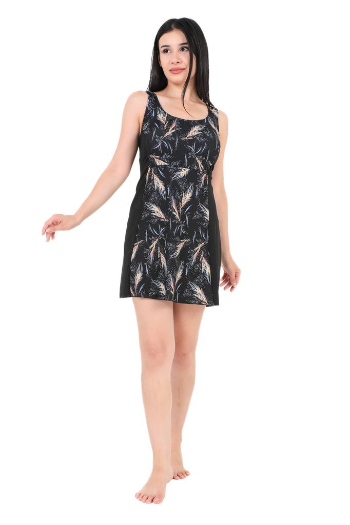 Women's Style Big Size Swimsuit Plus Size Patterned Shorts Flexible Dress Swimsuit