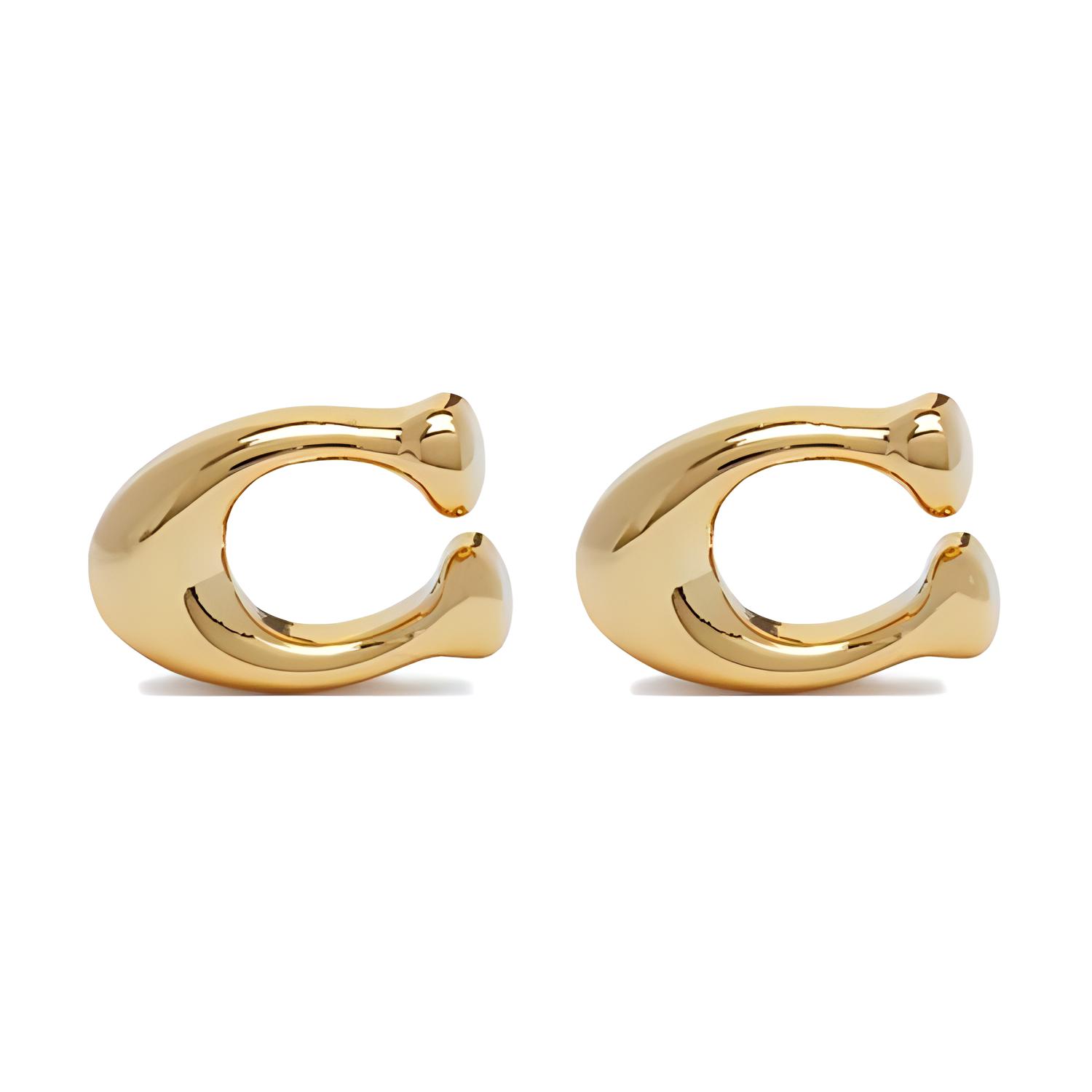 Coach Solid Color Design Brass Earrings Women earrings Gold 37369816GLD710 F,Gold