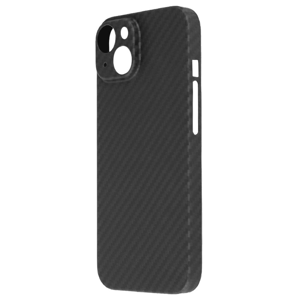 For iPhone 13 6.1 Inch Phone Cover Anti-collision 1500D Coarse Texture Aramid Fiber Back Case