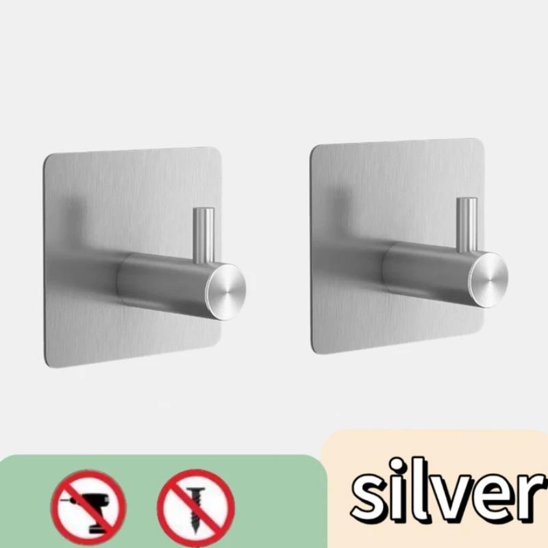 Non Drilling 304 Stainless Steel Hook with Adhesive Stainless Steel Hook Modern Stainless Steel Adhesive Hooks for Bathroom