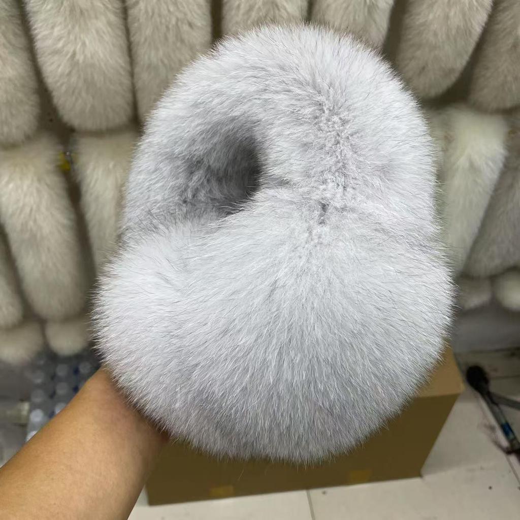 Fashionable Extra-Large Retractable Fox Fur Earmuffs - Thick, Warm, and Windproof Ear Covers