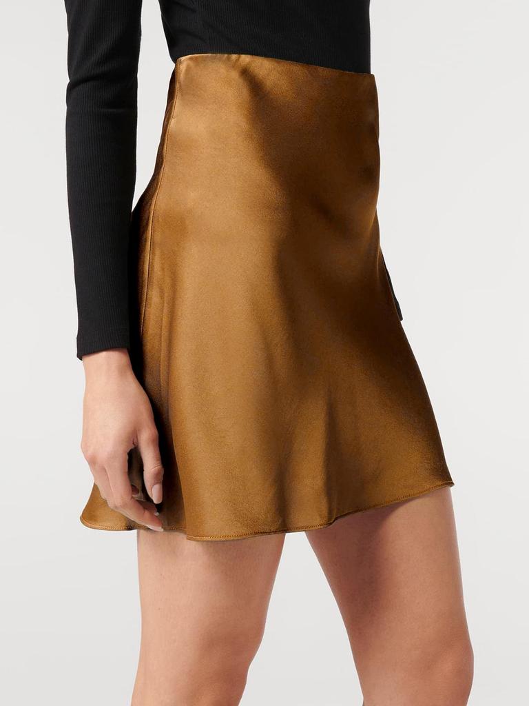 2026 Hochtaillierter Damen Satin A-Linien Minirock mit Reißverschluss