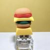 Luminous Mechanical Keyboard Keychain with Decompression Burger Button Pendant