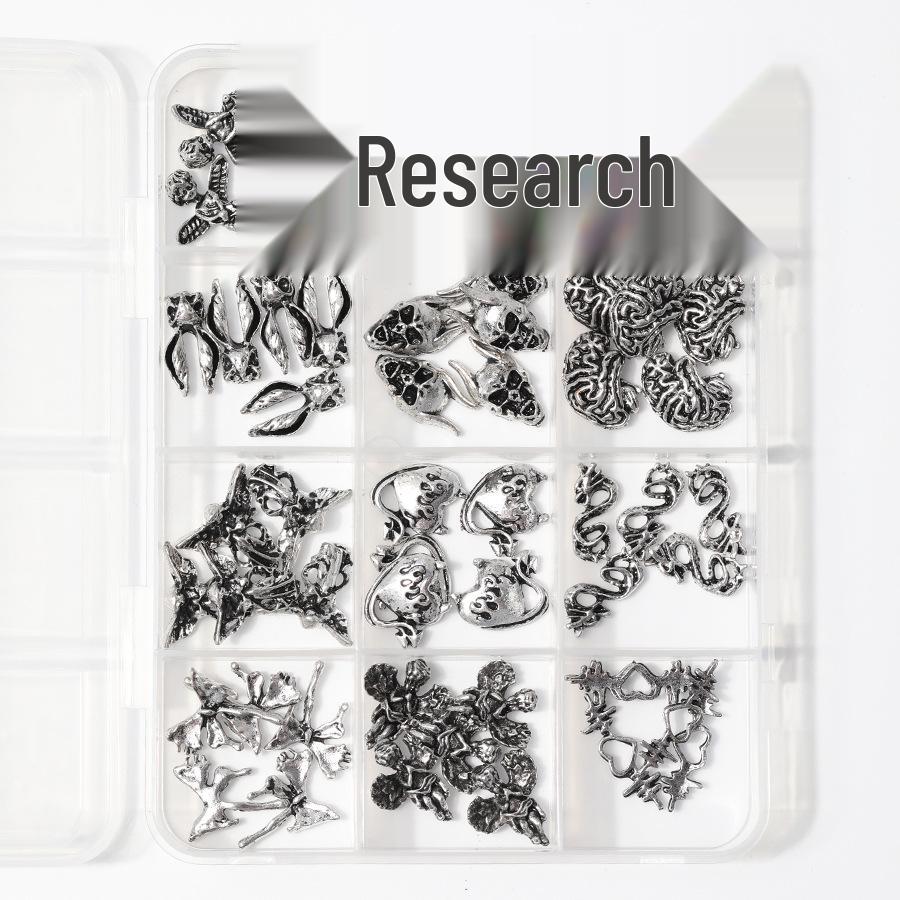 2024 Halloween Nail Art Set: Skull, Ghost, Spider & Bat Decorations