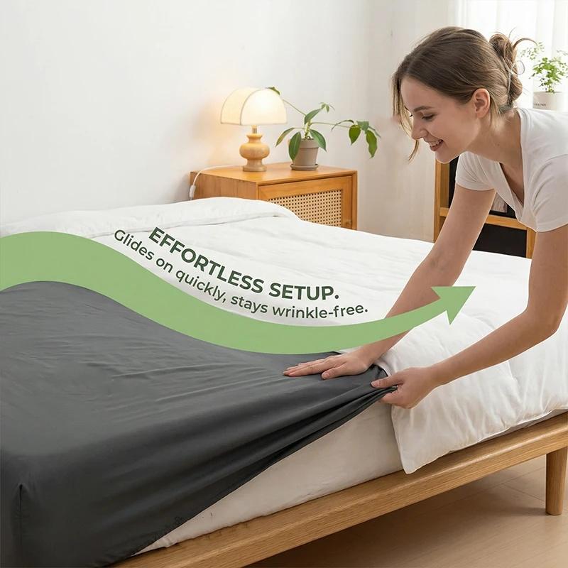Lenzuolo Impermeabile TPU SPA Coprimaterasso per Coppia Tappetino per Urina Tappetino per Letto Elastico Lenzuola Copripiumini per Singolo Matrimoniale King Queen