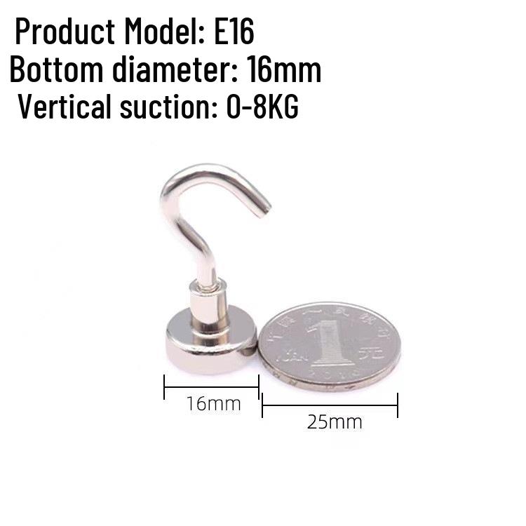 Neodymium Iron Boron Strong Round Magnet Hook - No-Drilling Magnetic Suction Cup