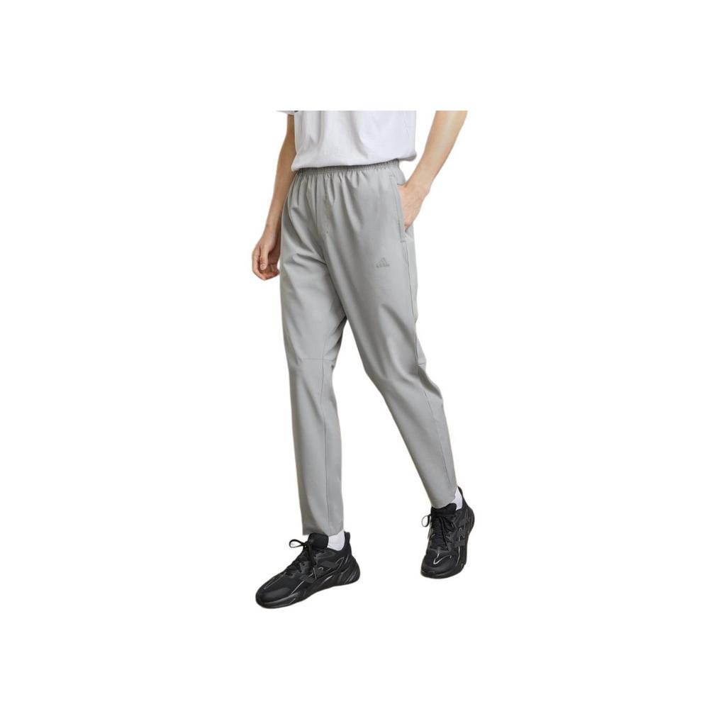 Adidas Solid Color Comfortable Lightweight Mid Waist Casual Pants Men Bottoms Ice-Grey JI9062