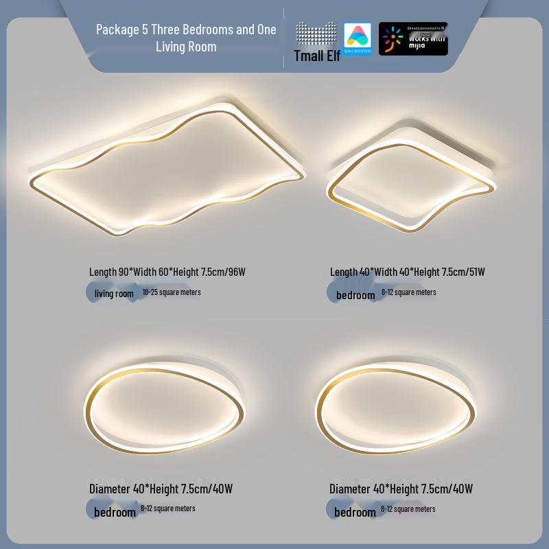 Smart Voice-Controlled Modern Ceiling Light Set for Living Room