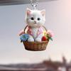 Christmas Car Accessories Hanging Decoration Lightweight Cat Shape Design with Lanyard Christmas
