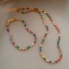 Retro Style Necklace Bracelet Colorful Cubic Zirconia Choker Necklace Women Bracelet Wedding Party Formal Jewelry