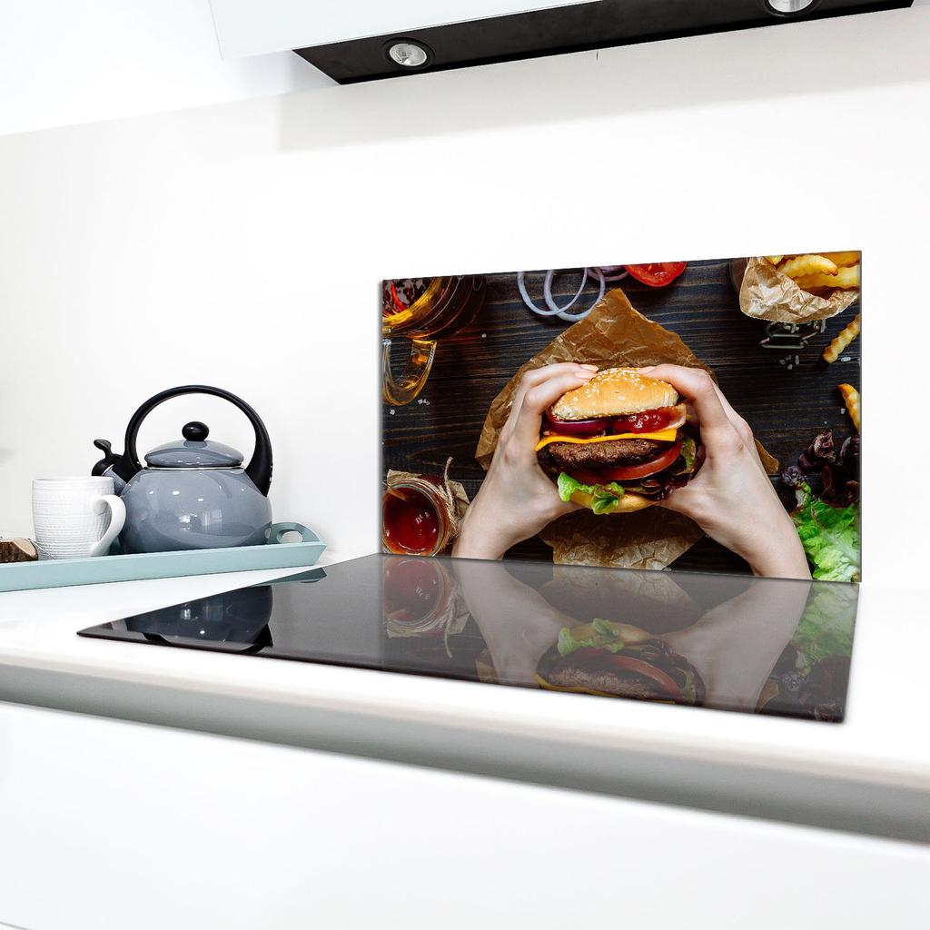 Szklana płyta ochronna na kuchenkę 90x52 Hamburger
