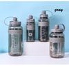 Portable 2000ml Sports Water Bottle with Double Lid and Straw for Men and Women, Ideal for Fitness Activities