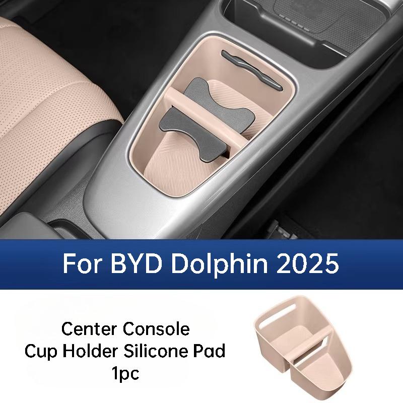 For BYD Dolphin Intelligent Driving Version 2025 Center Console Cup Holder Silicone Pad Anti-slip Storage Mat Car Accessories