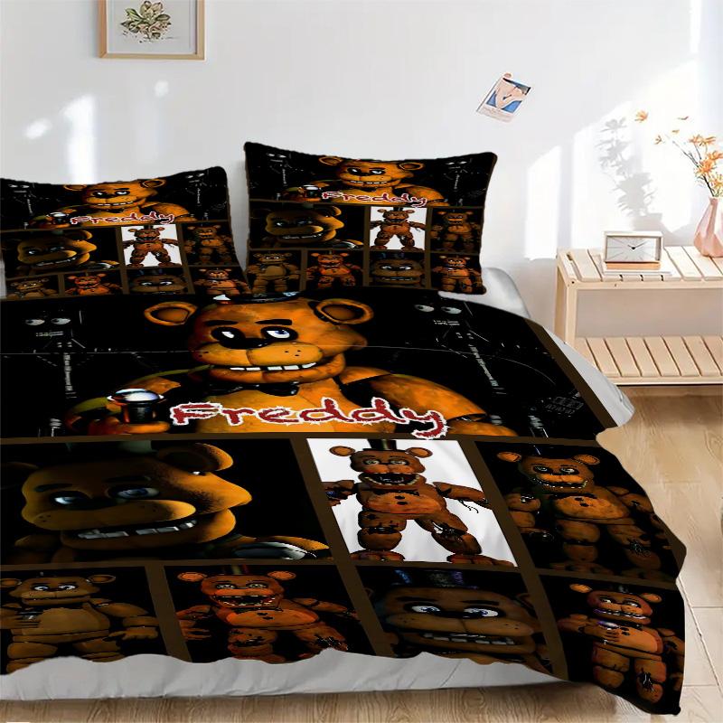 Freddy'S Fearsome Friends Print 3Pcs Bedding Setduvet Cover With 2 Bedropillowcase Home Birthday Gift