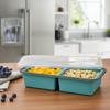 Silicone Compartment Food Storage Container with Lid Bento Box Freezer Microwave Safe Leakproof Meal Prep for Home Outdoor