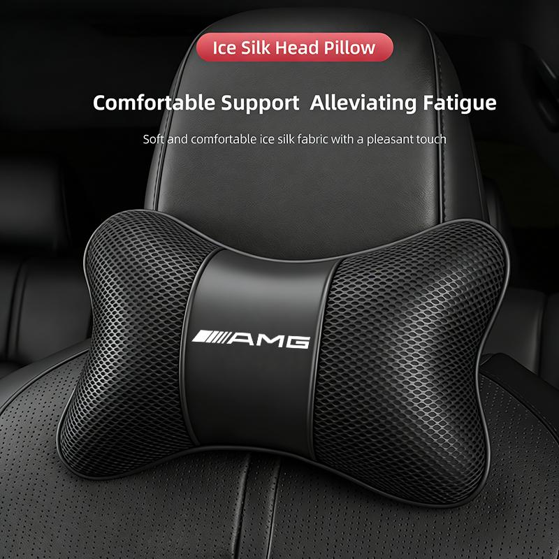 Memory Foam Car Seat Headrest Ice Silk Neck Pillow For Mercedes Benz AMG Models W203 W206 W220 W205 W211 W212 W201 W168 W169 GLC