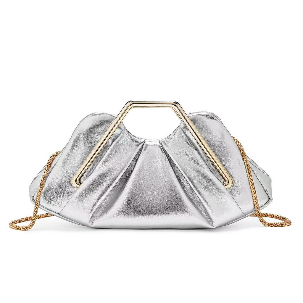 Aften taske, Mode Sky Cluch med plisseret underarms design, Tekstureret alsidig top-håndtaske, Skulder Crossbody Håndtaske