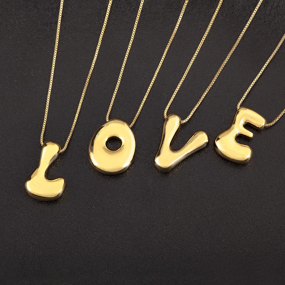 Nidin High Quality Creative Trend A-Z Letters Charm Pendant Necklace For Female Male Name Initials Alphabet Jewelry Accessories