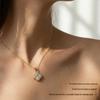 New Five-Petal Flower Pendant Necklace - Light Luxury Fashion, Copper and Stainless Steel, Versatile Everyday Jewelry
