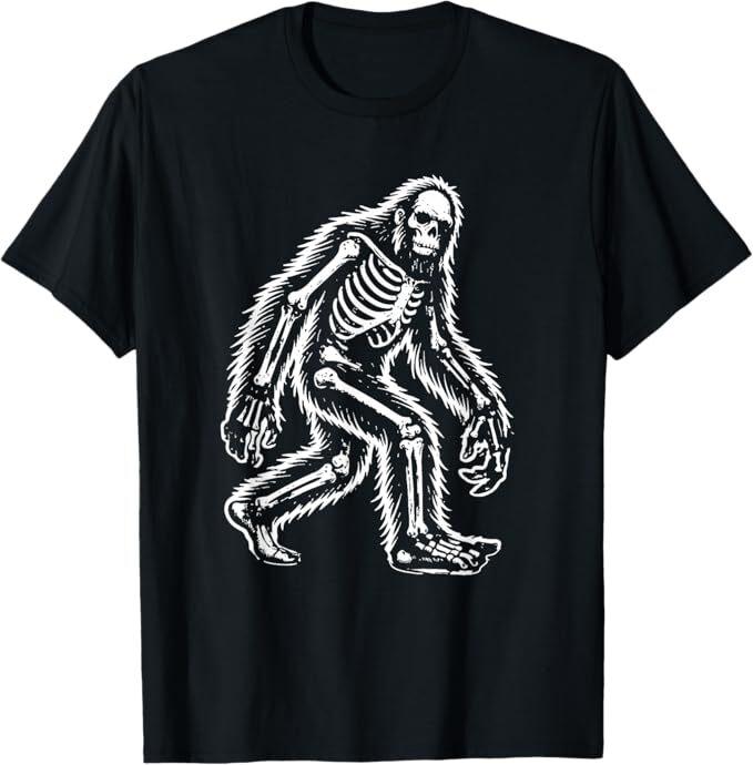 Funny Bigfoot Sasquatch Halloween skeleton men kids T-Shirt S разноцветный
