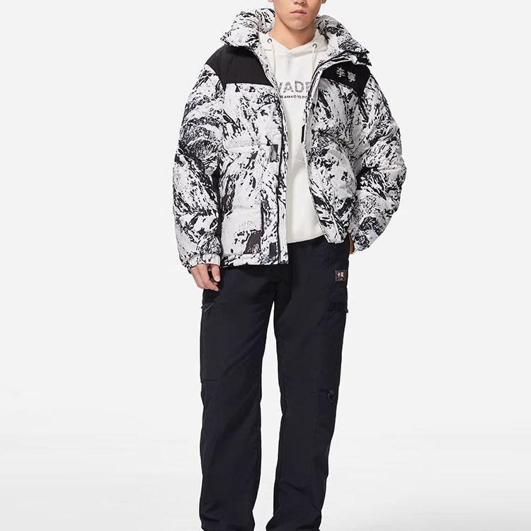 LiNing Sport Fashion Series Snow Mountain Pattern Printed Short Down Jacket Winter Unisex Outerwear Multicolor AYMS379-6