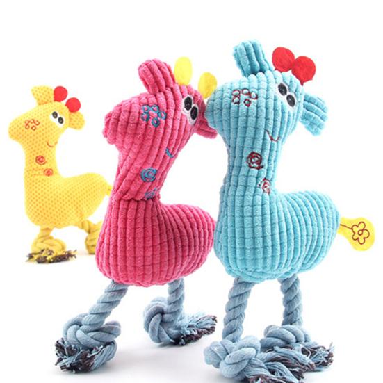 Câini de companie Cățeluș Pufos Pluș Formă de cerb Molar Dentiție Mestecat Jucărie cu sunet scârțâitor