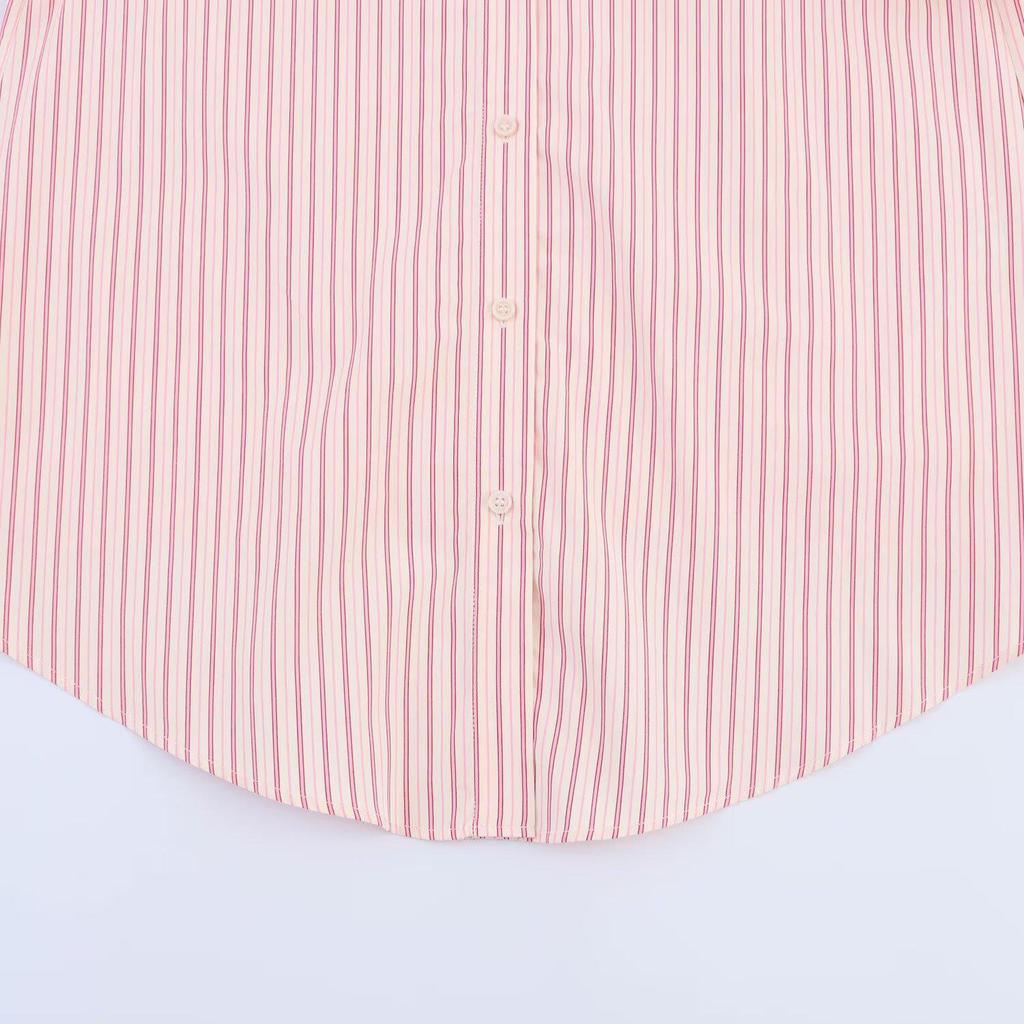 2025 Spring European & American Style Striped Single-Breasted Loose Shirt