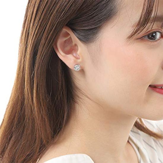 Hawaiian Jewelry Earrings with Clear Cubic Circle Wave and Scroll Pattern [LocoMocoAloha] Zirconia, Pattern, [Authentic]