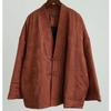 Women Vintage Winter V-Neck Long Sleeve Button Coats Chinese Style Jacquard Coats