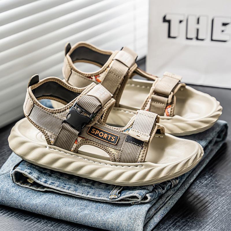 

Модные Новые Мужские Пляжные Сандалии для Отпуска, Брендовые Летние Кожаные Сандалии, Мужские Уличные Сандалии на Толстой Подошве, Комфортные Повседневные Легкие Сандалии, Мода 44