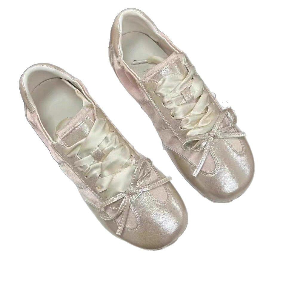 Round head fashion versatile high sense platform white shoes women's new spring retro lightweight sports shoes