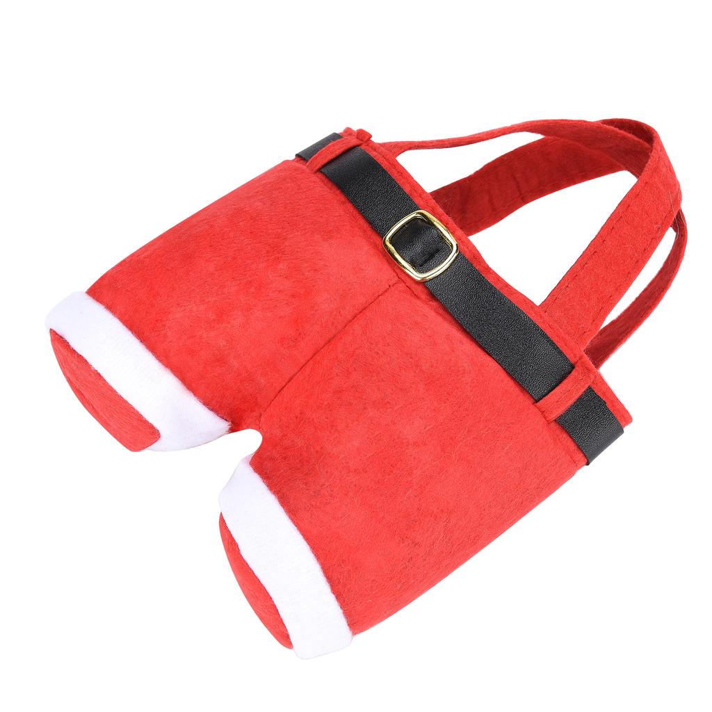 Xmas Decorations Candy Bag Portable Wine Bottle Holder Xmas Santa Pants Bags with Handle