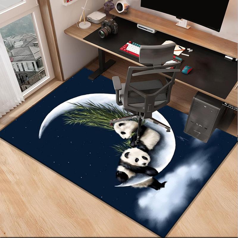 Panda In Floral Paradise Office Rug Chair Mat, Entryway Carpet, Suitable for Front Door, Bedroom, Living Room, Desk, Holiday Gift