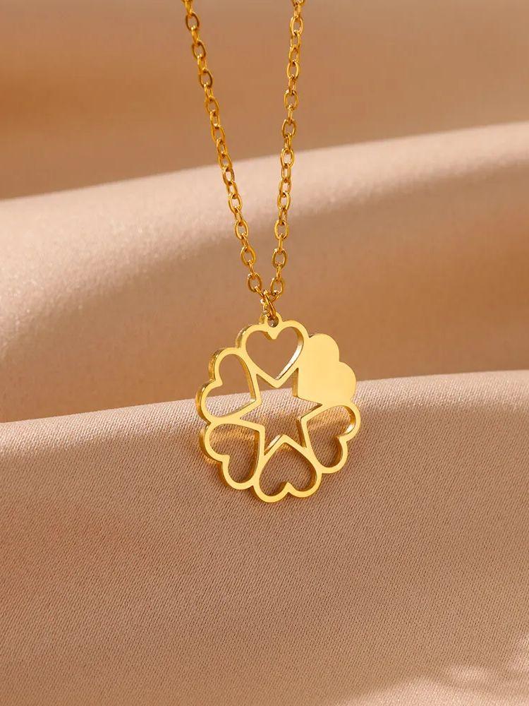 4 Style Heart Pendant Necklace For Women New Trendy 2026 Gold Color Stainless Steel Chain Necklace  Jewelry Gift Bijoux